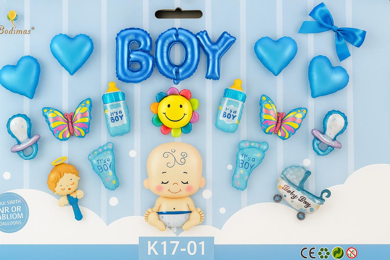 17 pcs ITS A BOY Baby Shower Decoration Theme Setup