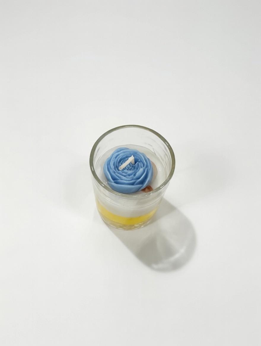 Flower Shaped Scented Candle With Glass for Table / Room & Party Decorarion