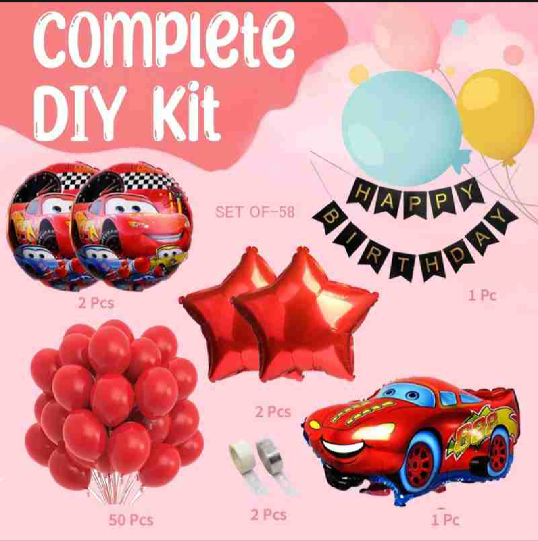 Lightining McQueen Happy Birthday Decoration Theme Setup