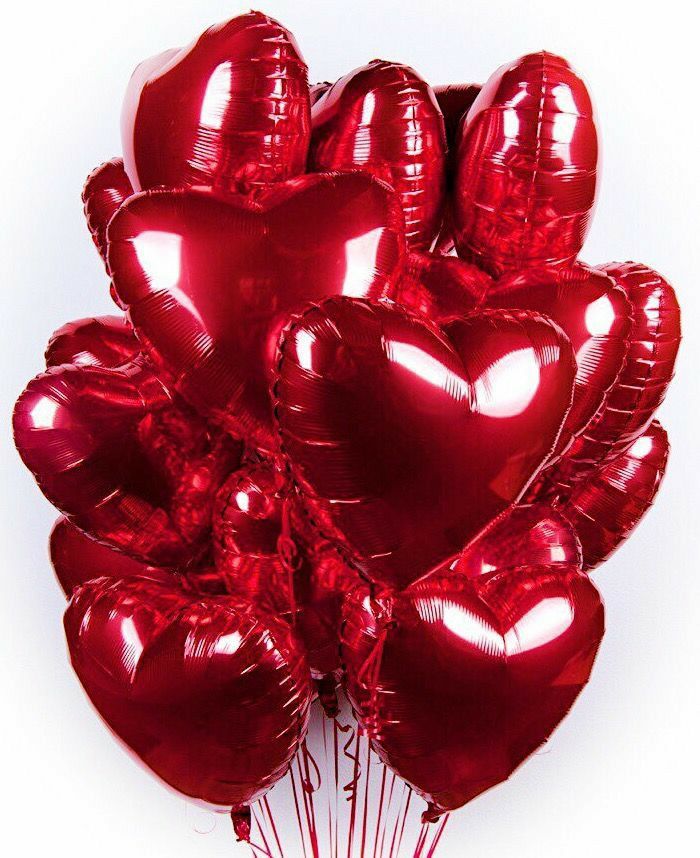 18 Inches Red Heart Shaped Foil Balloons - For Romantic Decoration and Party Celebrations