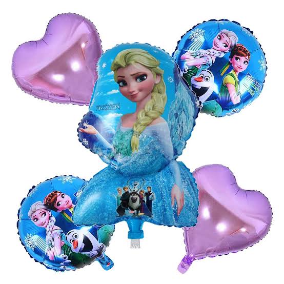 5 Pcs Frozen Foil Baloons Set