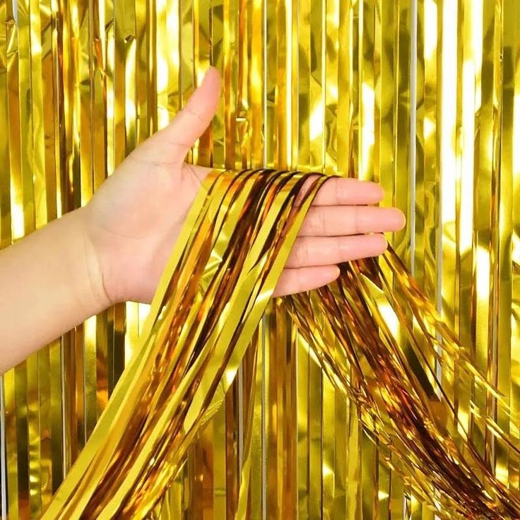 Set of 2 Back Foil Curtains for Decoration Party Celebrations