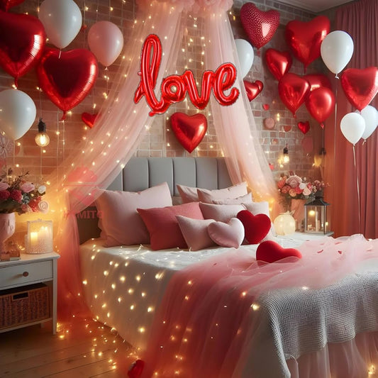 33 Pieces Romantic Tent Decoration for Anniversary and Romantic Room Decoration