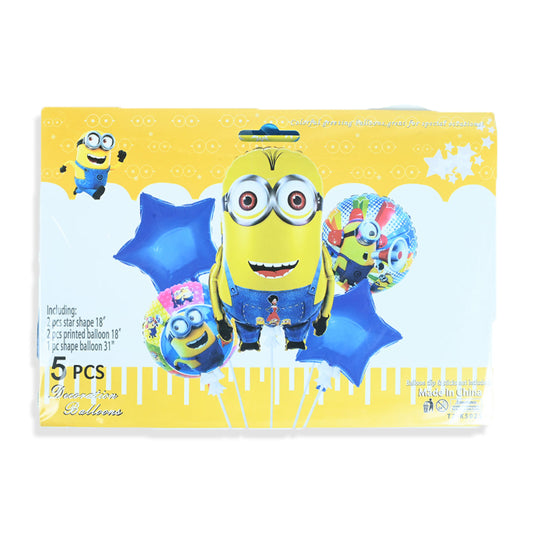 5 Pcs Minnions Foil Balloons Set