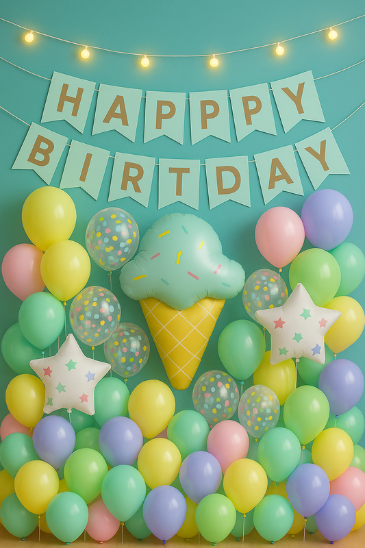 Ice cream Theme Birthday Party Setup Includes all item and accesories