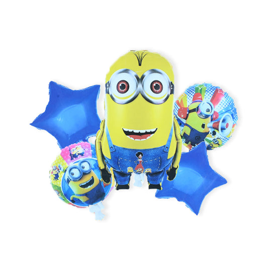 5 Pcs Minnions Foil Balloons Set