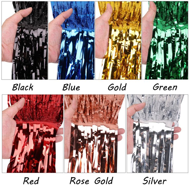 Set of 2 Back Foil Curtains for Decoration Party Celebrations