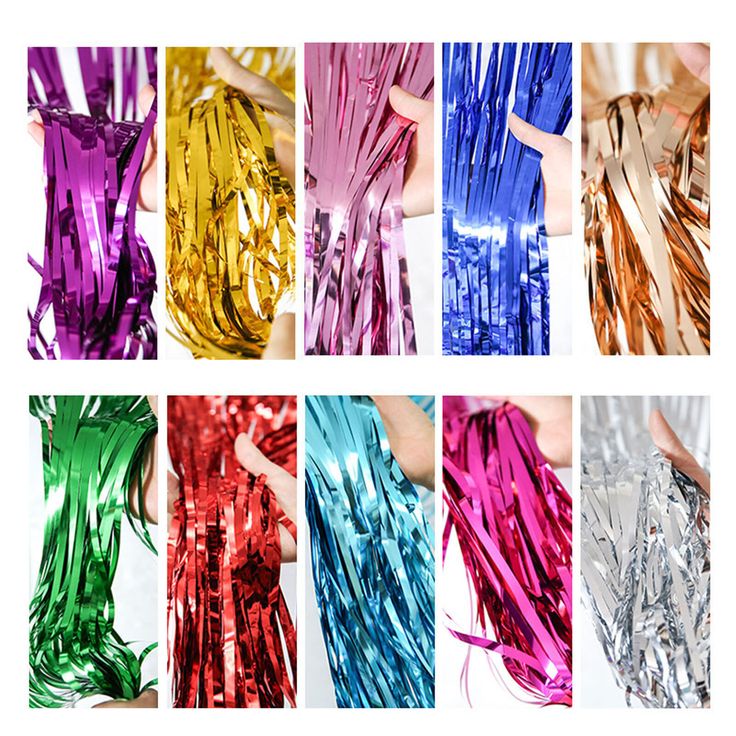 Set of 2 Back Foil Curtains for Decoration Party Celebrations