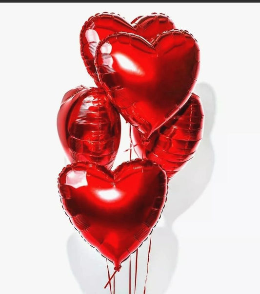 18 Inches Red Heart Shaped Foil Balloons - For Romantic Decoration and Party Celebrations