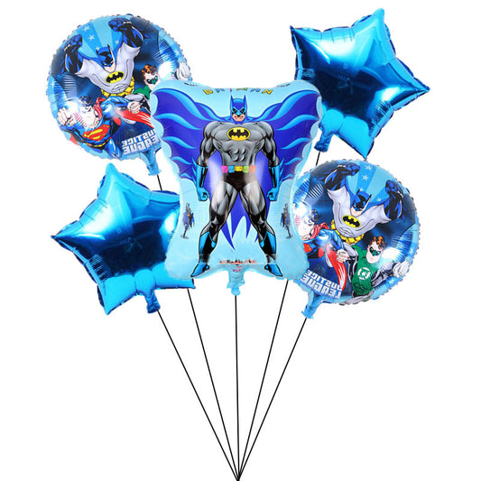5 Pcs Batman Foil Balloons Set