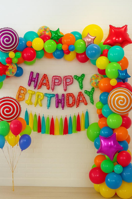 Colorful Candy Happy Birthday Decoration theme Set