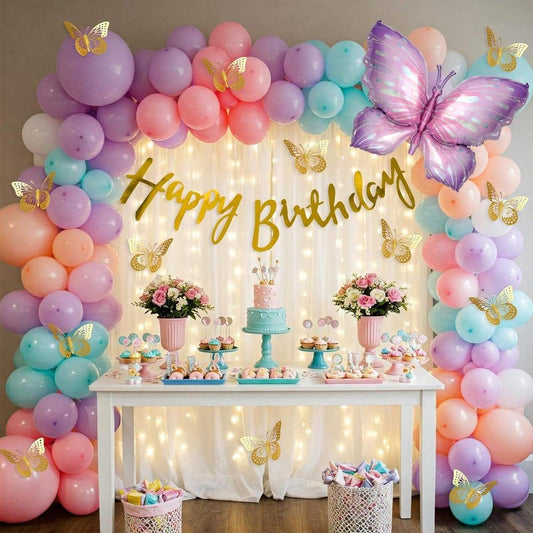 3D Butterfly Happy Birthday Decoration Theme