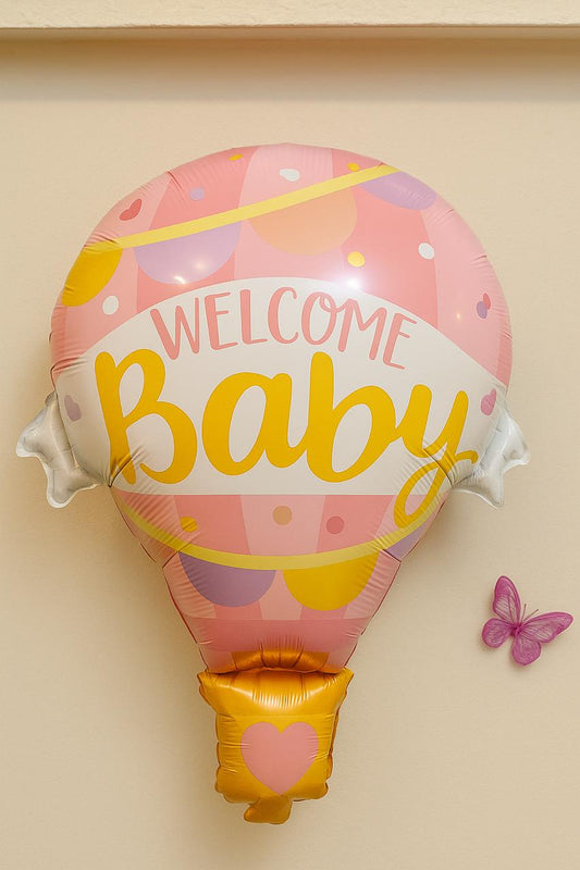 Extra Large Welcome Baby Foil Balloon for Baby Shower Decoration | Size 98 x 72 cm