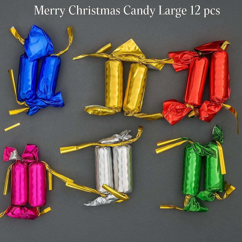 Christmas Decoration Candy Large 12 Pcs - Multicolor