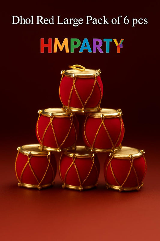 Christmas Decoration Dhol Large Size - 6 Pcs