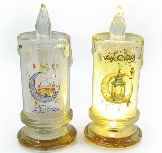 Ramadan Kareem LED Candles – Perfect for Table & Iftar Decoration 🕯️🌙
