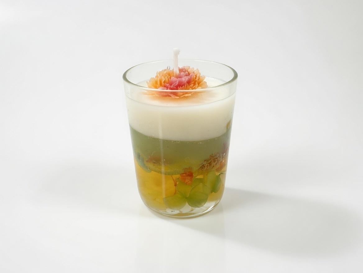 Flower Shaped Scented Candle With Glass for Table / Room & Party Decorarion