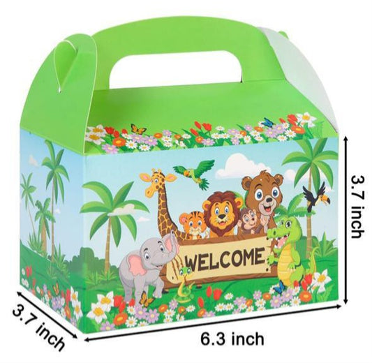 Pack of 10 Jungle Theme Goodies Boxes For Kids Birthday Parties