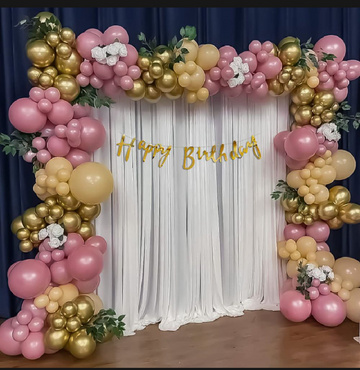 Pink and Golden Happy Birthday Decoration Theme Set