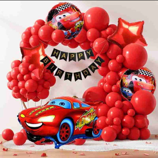 Lightining McQueen Happy Birthday Decoration Theme Setup