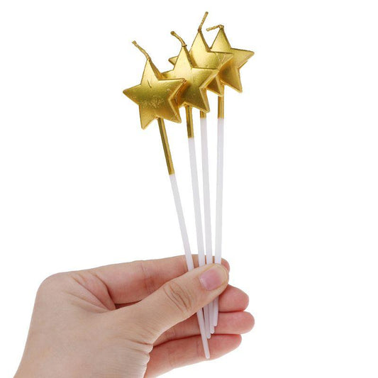 Pack of 3 Star Shaped Cake Topper Candles