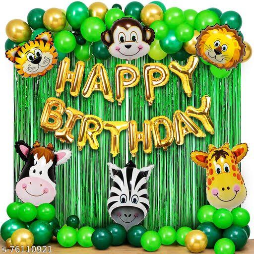 Jungle Theme Happy Birthday Set Includes all Items