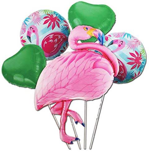 5 Pcs Flamingo Foil Balloons Set