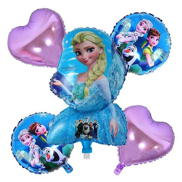 5 Pcs Frozen Foil Baloons Set