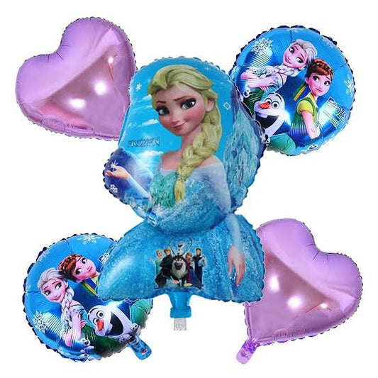 5 Pcs Frozen Foil Baloons Set