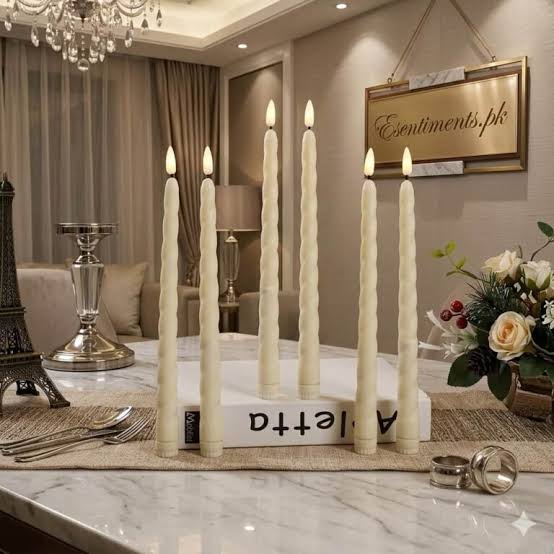 Pack of 6 Creative Long Pole Led Flamless Candles For Decoration